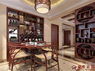“新中式”装饰风格的住宅，空间装饰多采用简洁，硬朗