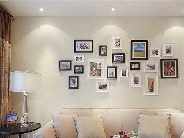 美式客厅照片墙效果图