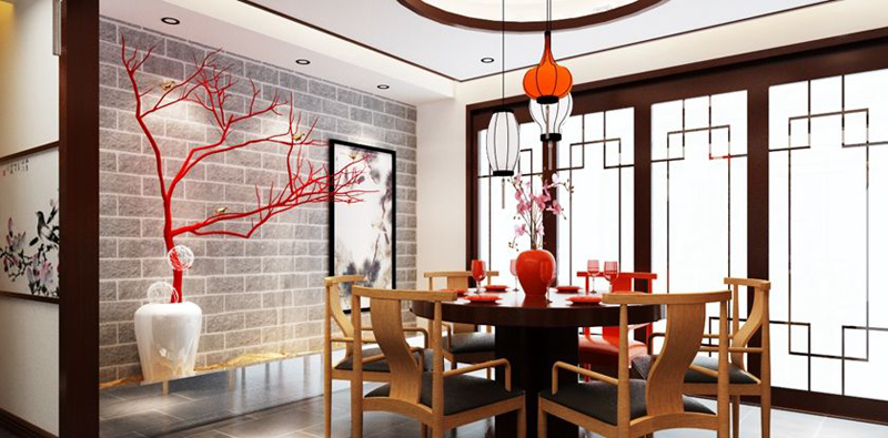 胜利花苑大户型中式风格设计餐厅