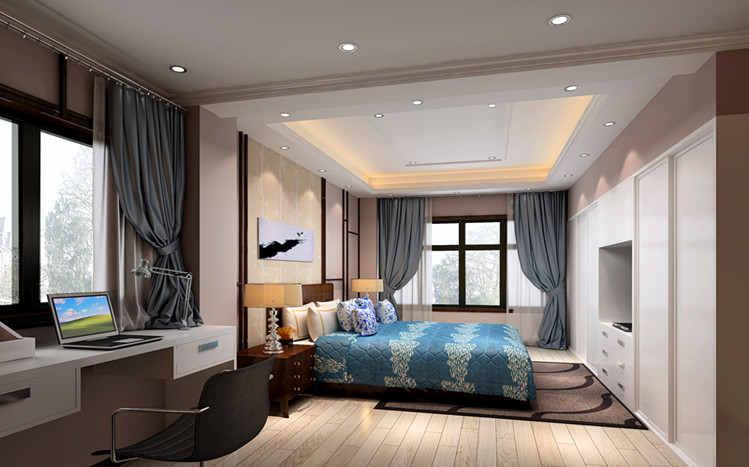 125平中式风格家装案例卧室吊顶
