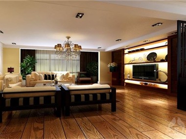 设计理念：客厅是传统与现代居室风格的碰撞，本案例以